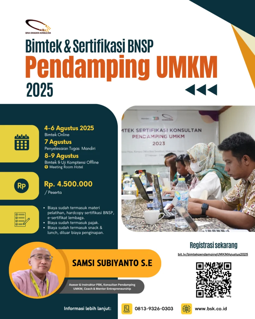 Bimtek dan Uji Kompetensi Pendamping UMKM 2025 – Bina Swadaya Konsultan